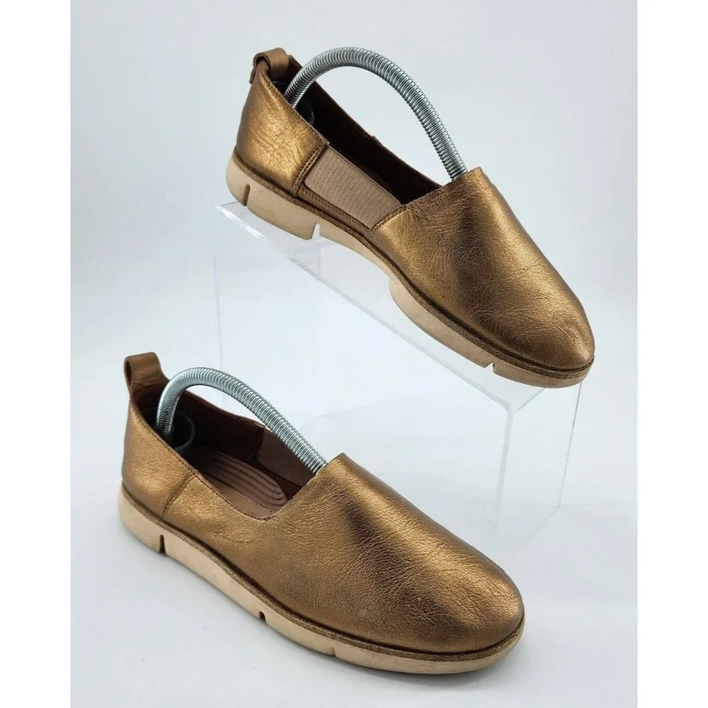Clarks Trigenic‎ Women's Tri Curve Lightweight Loafer Shoes Gold/Bronze Size 6